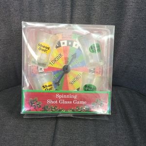 NIB Christmas Holiday Adult Spinning Shot Glass Game Includes Spinner & Glasses